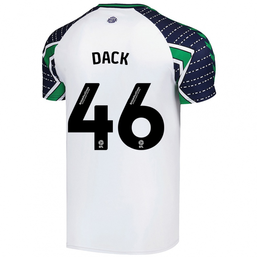 Kandiny Niño Camiseta Bradley Dack #46 Blanco 2ª Equipación 2024/25 La Camisa Chile