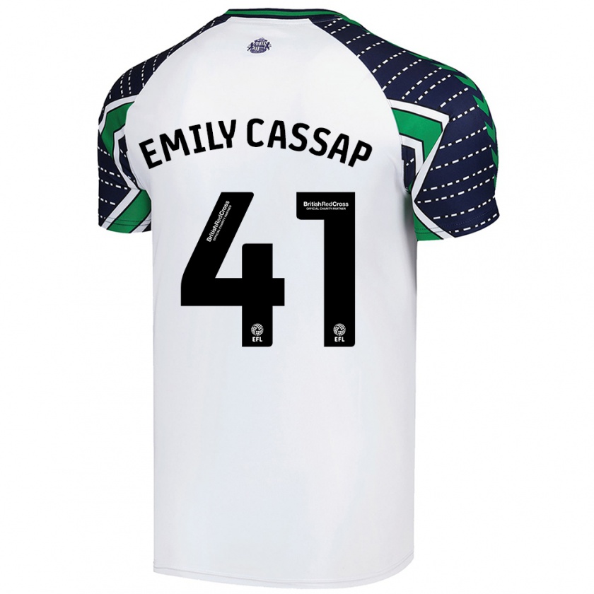 Kandiny Niño Camiseta Emily Cassap #41 Blanco 2ª Equipación 2024/25 La Camisa Chile