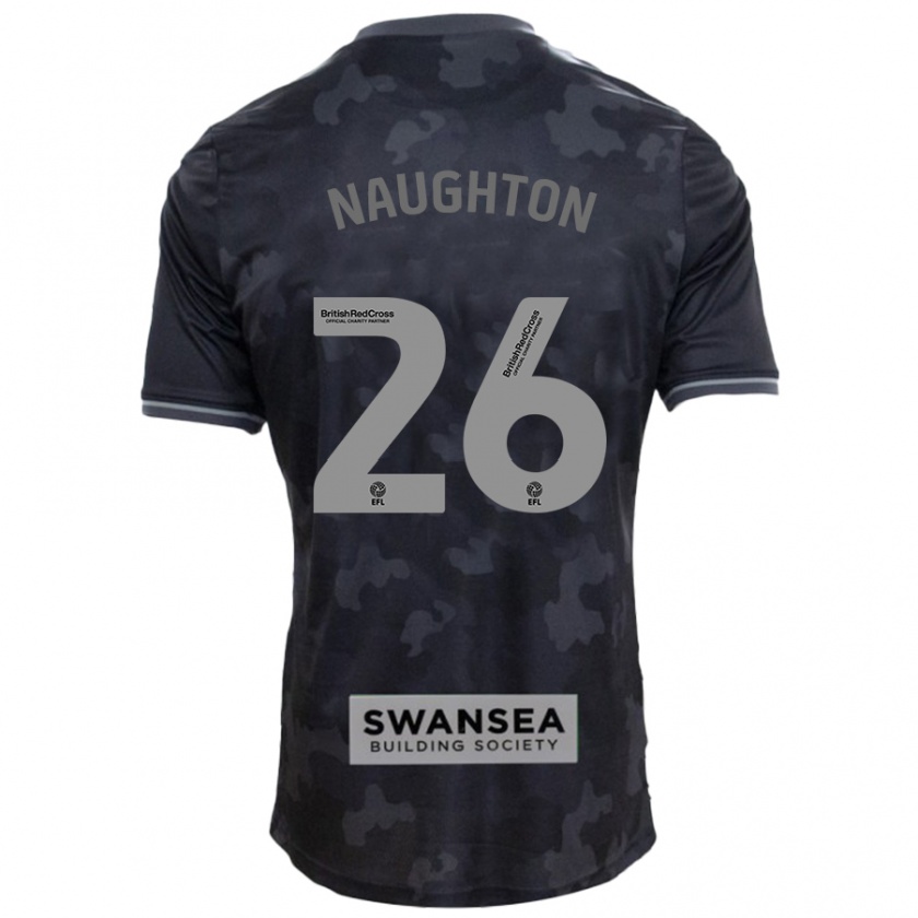 Kandiny Niño Camiseta Kyle Naughton #26 Negro 2ª Equipación 2024/25 La Camisa Chile