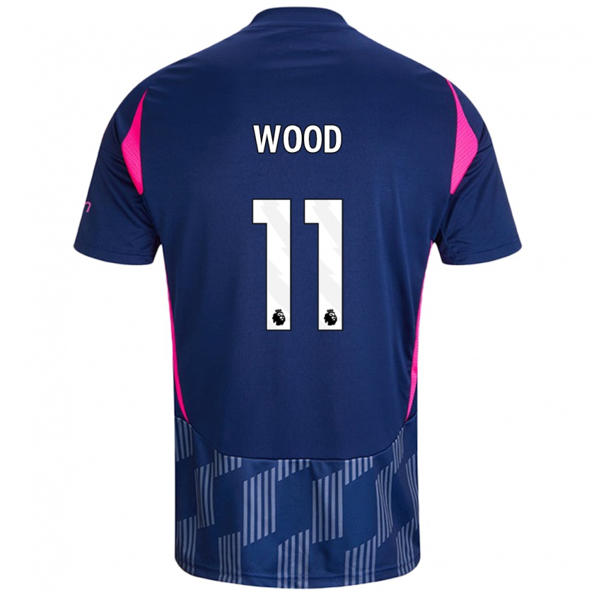 Kandiny Niño Camiseta Chris Wood #11 Azul Real Rosa 2ª Equipación 2024/25 La Camisa Chile