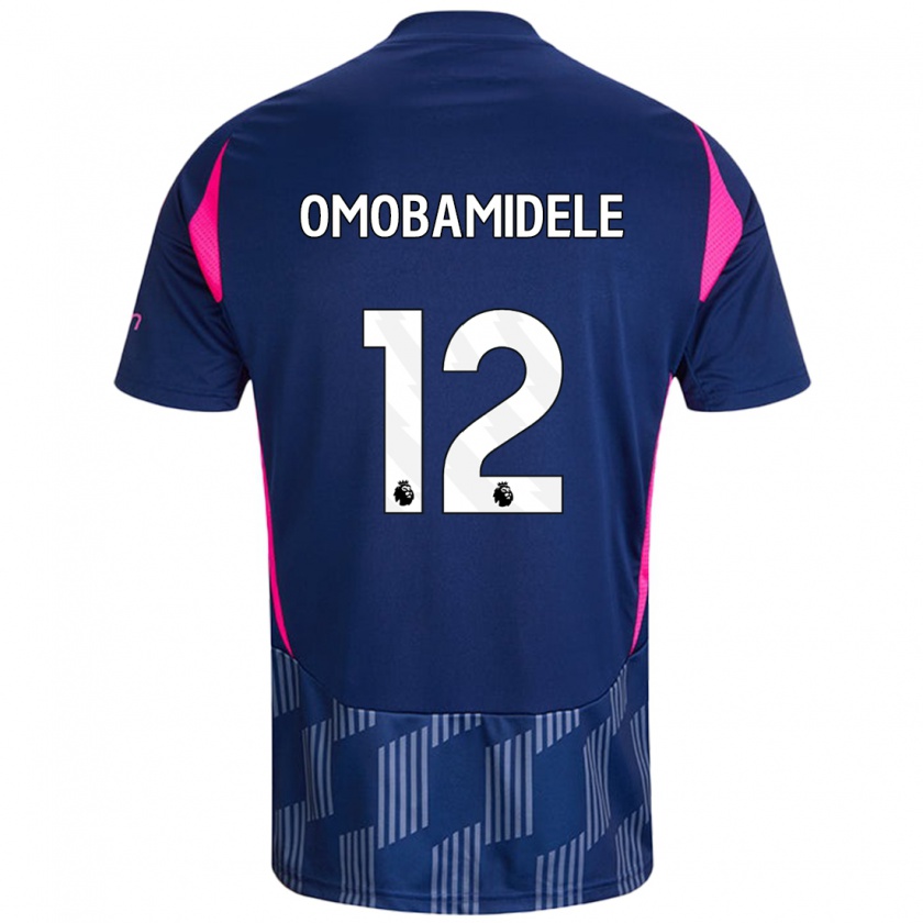 Kandiny Niño Camiseta Andrew Omobamidele #12 Azul Real Rosa 2ª Equipación 2024/25 La Camisa Chile