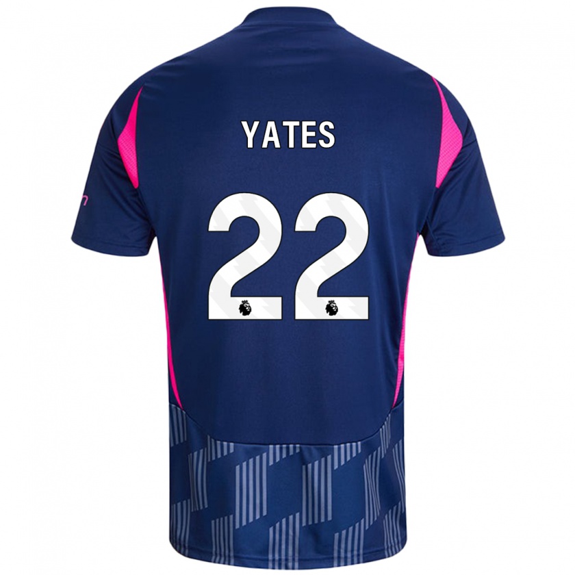 Kandiny Niño Camiseta Ryan Yates #22 Azul Real Rosa 2ª Equipación 2024/25 La Camisa Chile