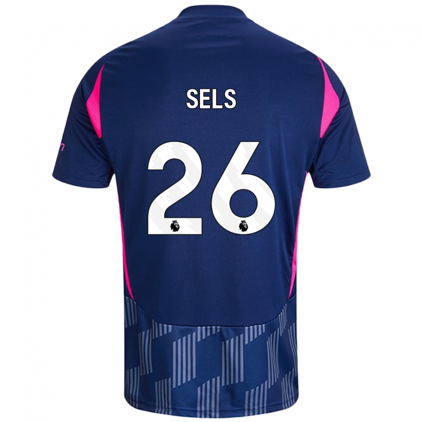 Kandiny Niño Camiseta Matz Sels #26 Azul Real Rosa 2ª Equipación 2024/25 La Camisa Chile