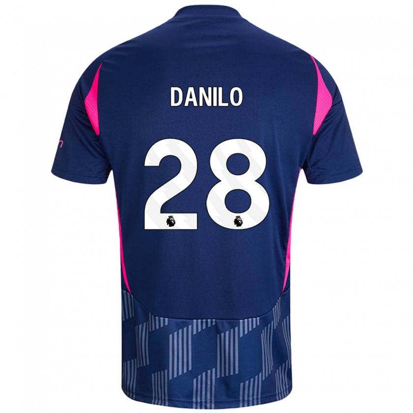 Kandiny Niño Camiseta Danilo #28 Azul Real Rosa 2ª Equipación 2024/25 La Camisa Chile