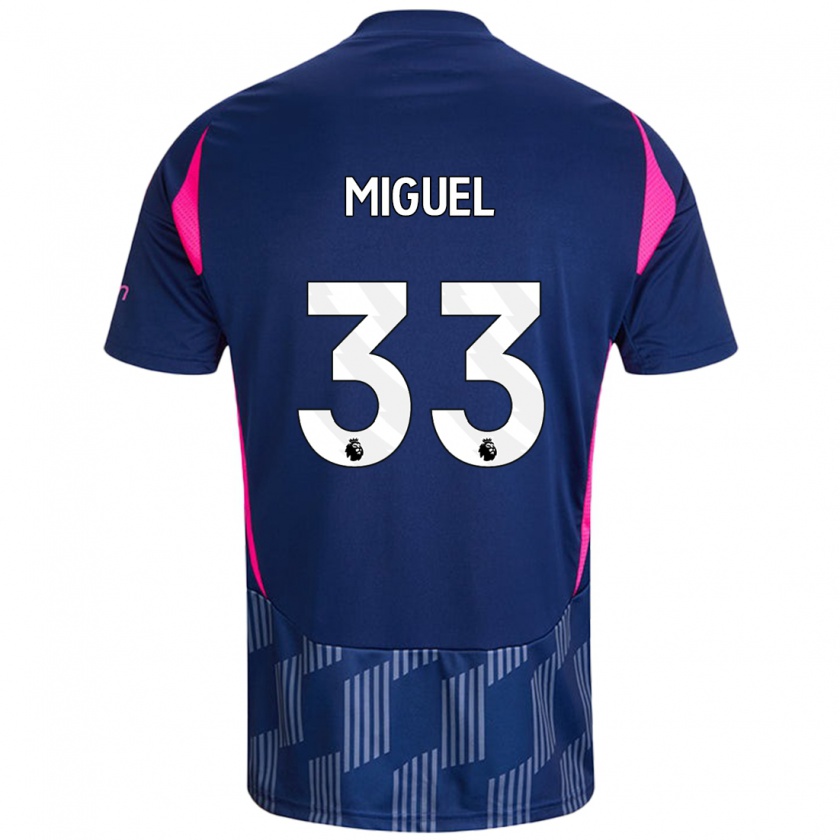 Kandiny Niño Camiseta Carlos Miguel #33 Azul Real Rosa 2ª Equipación 2024/25 La Camisa Chile