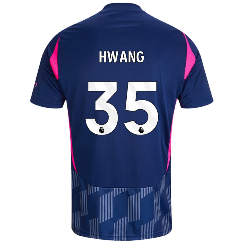 Kandiny Niño Camiseta Ui-Jo Hwang #35 Azul Real Rosa 2ª Equipación 2024/25 La Camisa Chile