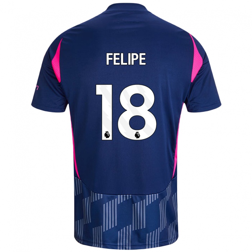 Kandiny Niño Camiseta Felipe #18 Azul Real Rosa 2ª Equipación 2024/25 La Camisa Chile