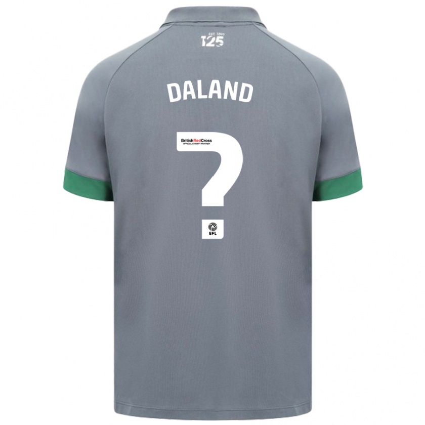 Kandiny Niño Camiseta Jesper Daland #0 Gris Oscuro 2ª Equipación 2024/25 La Camisa Chile