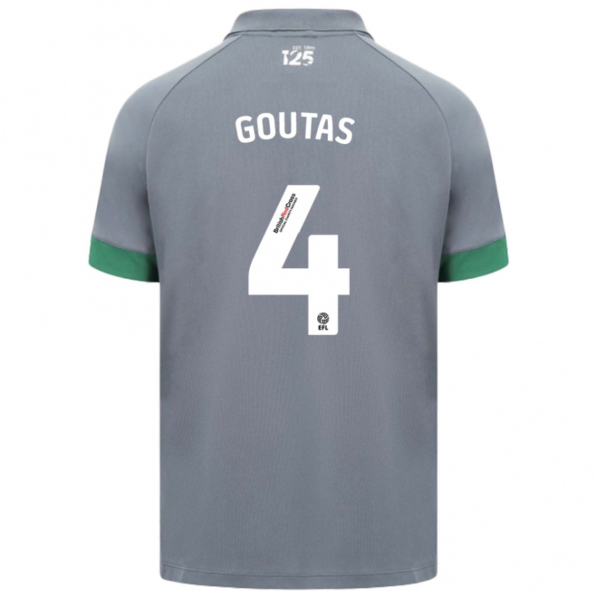 Kandiny Niño Camiseta Dimitrios Goutas #4 Gris Oscuro 2ª Equipación 2024/25 La Camisa Chile