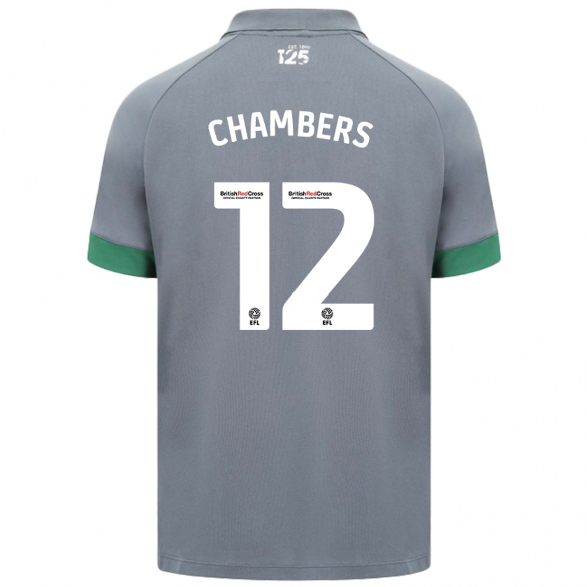 Kandiny Niño Camiseta Calum Chambers #12 Gris Oscuro 2ª Equipación 2024/25 La Camisa Chile