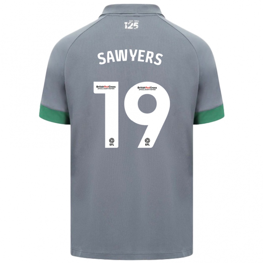 Kandiny Niño Camiseta Romaine Sawyers #19 Gris Oscuro 2ª Equipación 2024/25 La Camisa Chile