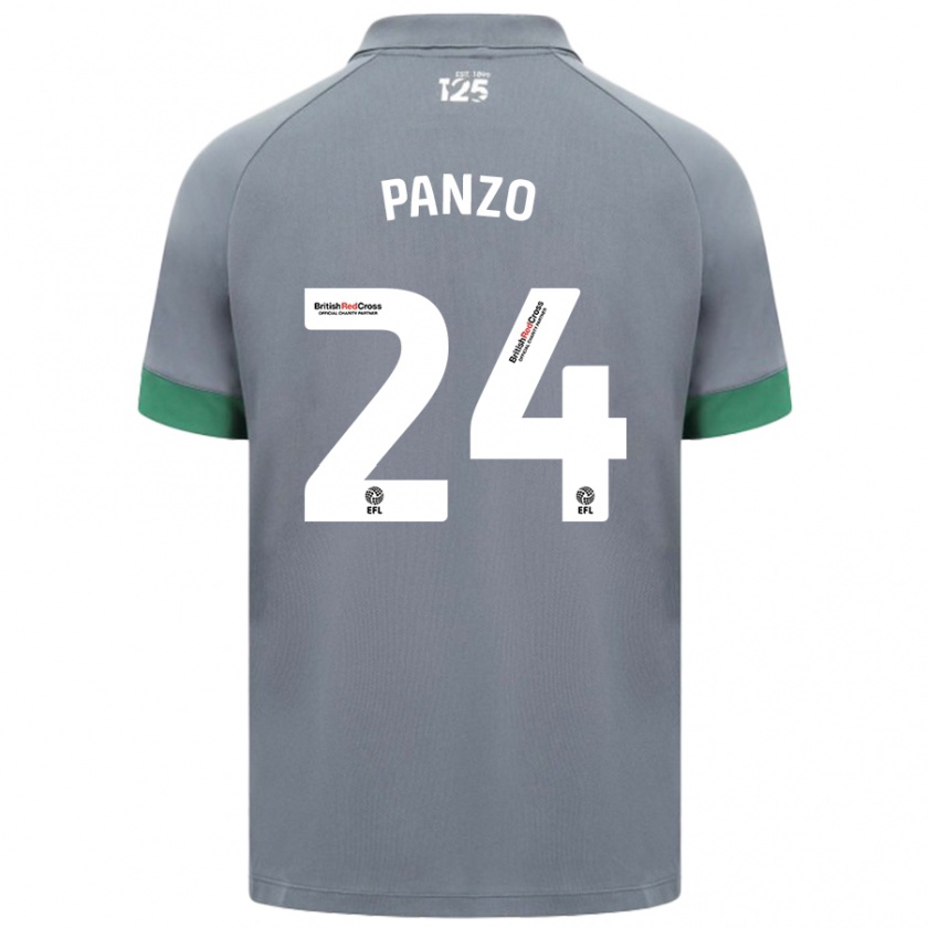 Kandiny Niño Camiseta Jonathan Panzo #24 Gris Oscuro 2ª Equipación 2024/25 La Camisa Chile