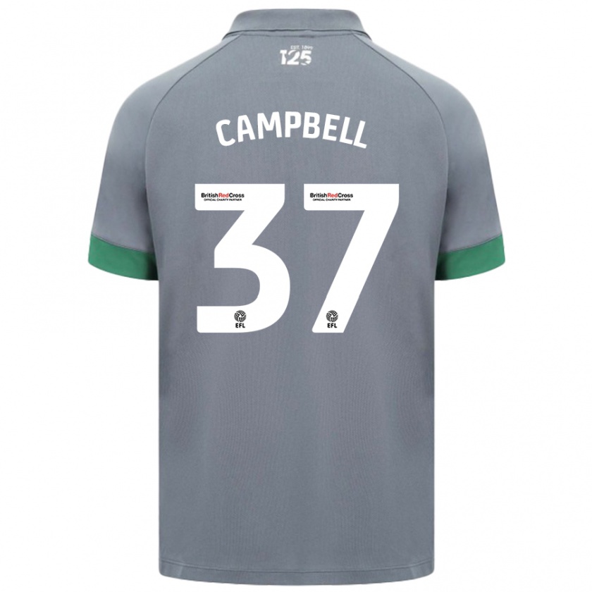 Kandiny Niño Camiseta Vontae Daley-Campbell #37 Gris Oscuro 2ª Equipación 2024/25 La Camisa Chile