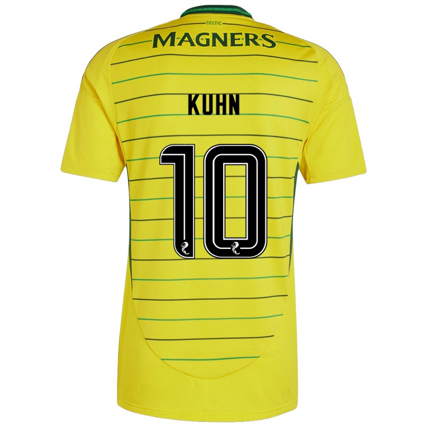 Kandiny Niño Camiseta Nicolas Kühn #10 Amarillo 2ª Equipación 2024/25 La Camisa Chile