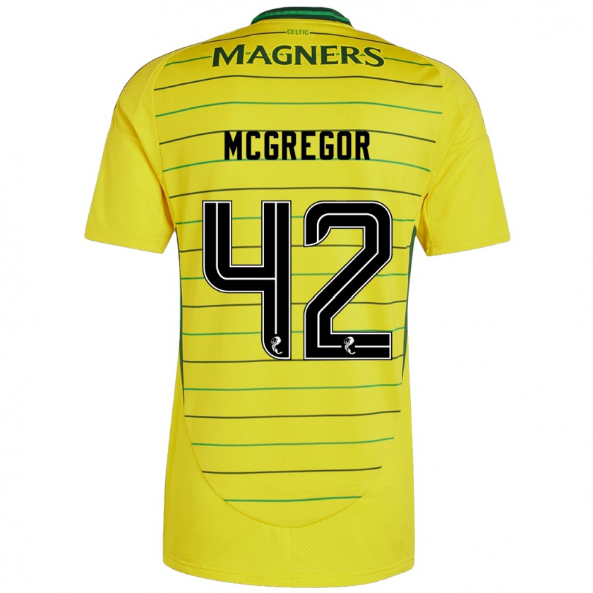 Kandiny Niño Camiseta Callum Mcgregor #42 Amarillo 2ª Equipación 2024/25 La Camisa Chile