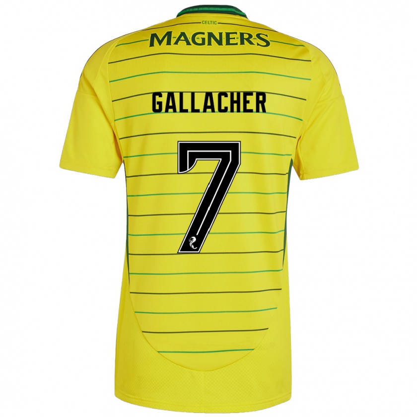 Kandiny Niño Camiseta Amy Gallacher #7 Amarillo 2ª Equipación 2024/25 La Camisa Chile