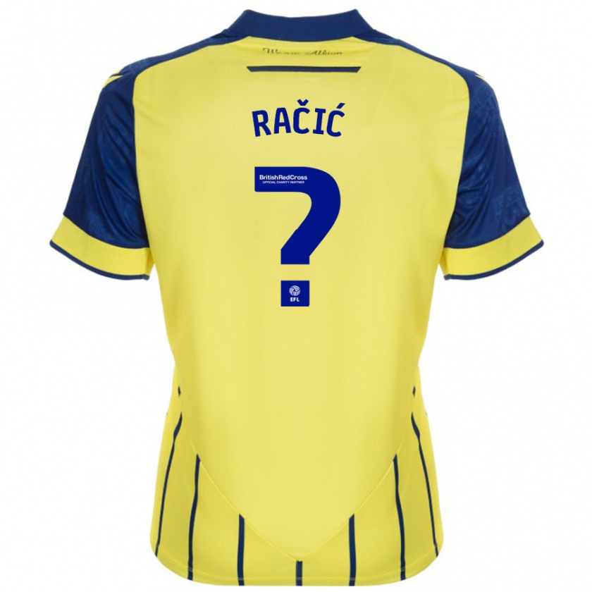 Kandiny Niño Camiseta Uroš Račić #0 Amarillo Azul 2ª Equipación 2024/25 La Camisa Chile