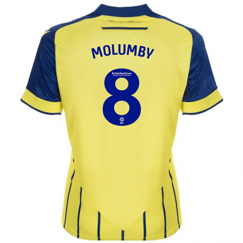 Kandiny Niño Camiseta Jayson Molumby #8 Amarillo Azul 2ª Equipación 2024/25 La Camisa Chile