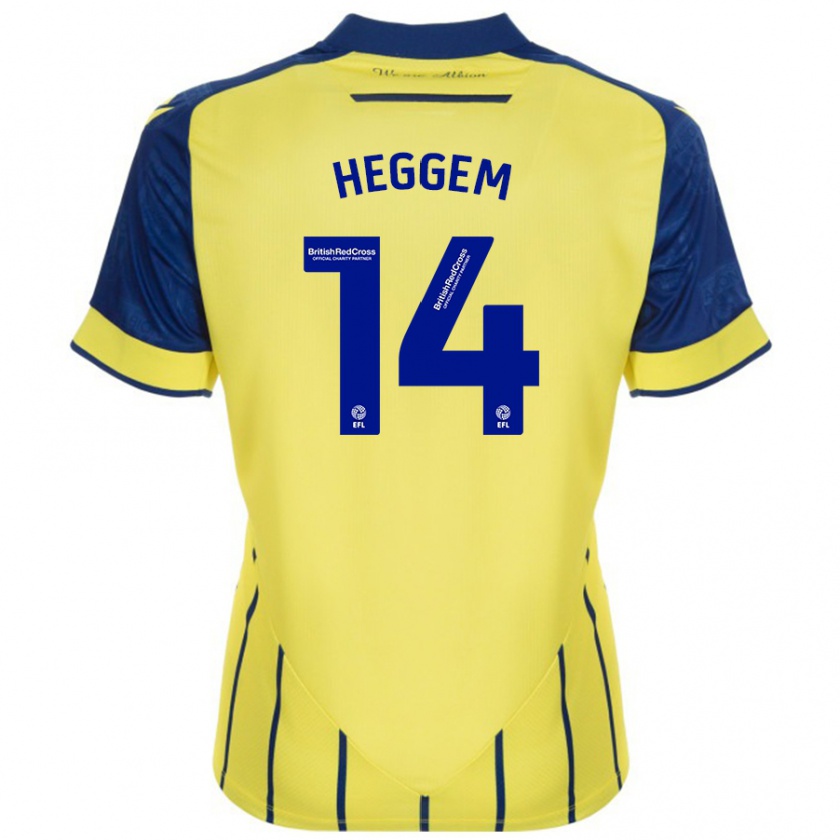 Kandiny Niño Camiseta Torbjørn Heggem #14 Amarillo Azul 2ª Equipación 2024/25 La Camisa Chile