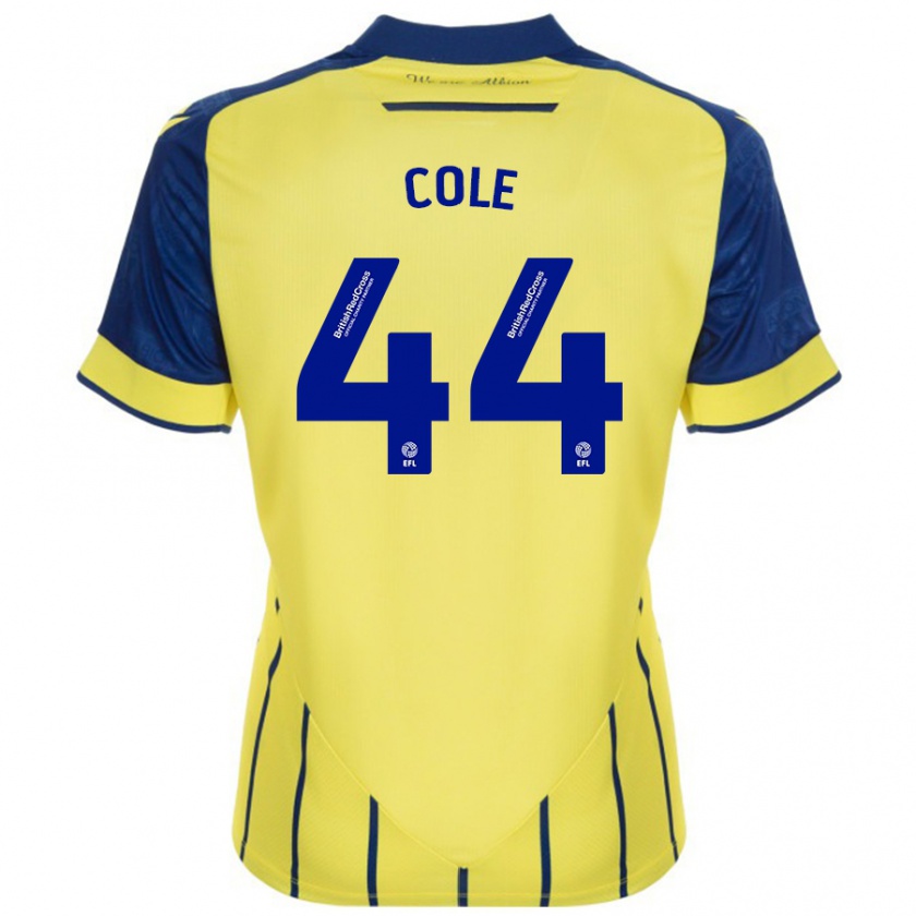 Kandiny Niño Camiseta Devante Cole #44 Amarillo Azul 2ª Equipación 2024/25 La Camisa Chile