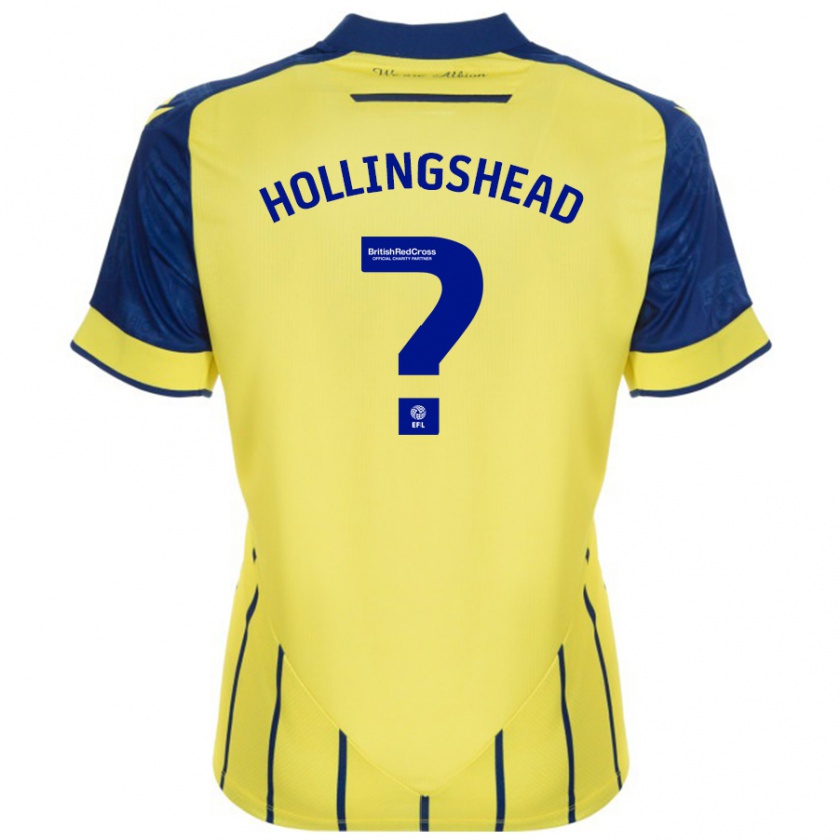 Kandiny Niño Camiseta Ronnie Hollingshead #0 Amarillo Azul 2ª Equipación 2024/25 La Camisa Chile