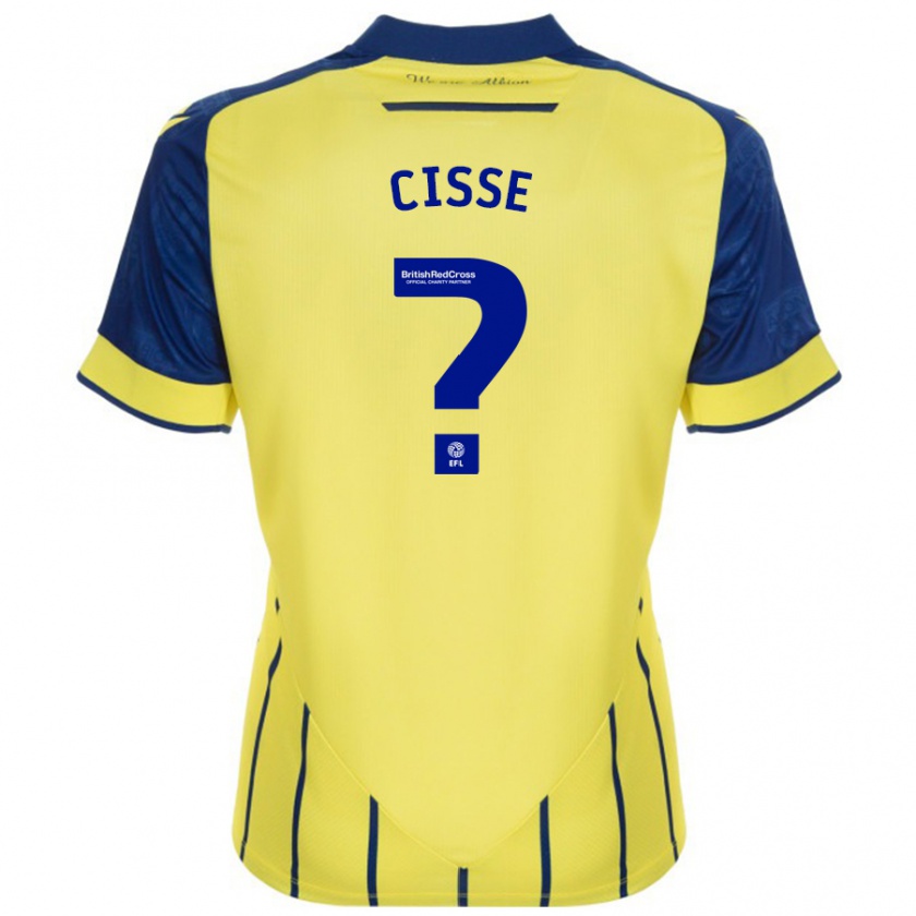 Kandiny Niño Camiseta Ben Cisse #0 Amarillo Azul 2ª Equipación 2024/25 La Camisa Chile