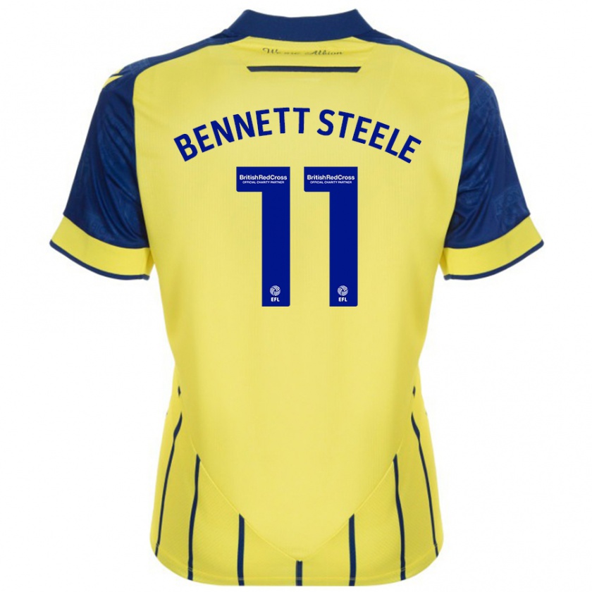 Kandiny Niño Camiseta Lizzie Bennett-Steele #11 Amarillo Azul 2ª Equipación 2024/25 La Camisa Chile