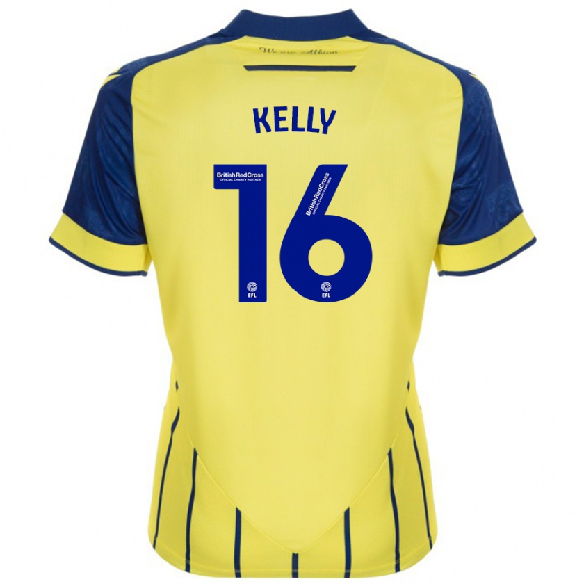 Kandiny Niño Camiseta Martin Kelly #16 Amarillo Azul 2ª Equipación 2024/25 La Camisa Chile