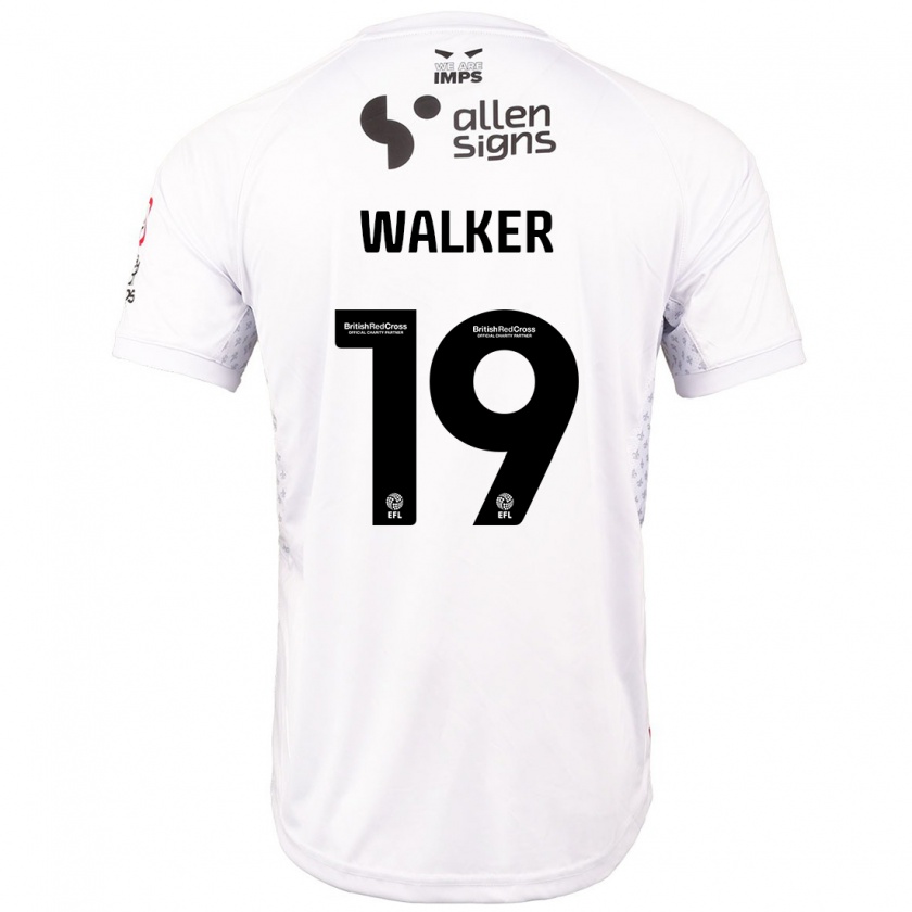 Kandiny Niño Camiseta Tyler Walker #19 Rojo Blanco 2ª Equipación 2024/25 La Camisa Chile