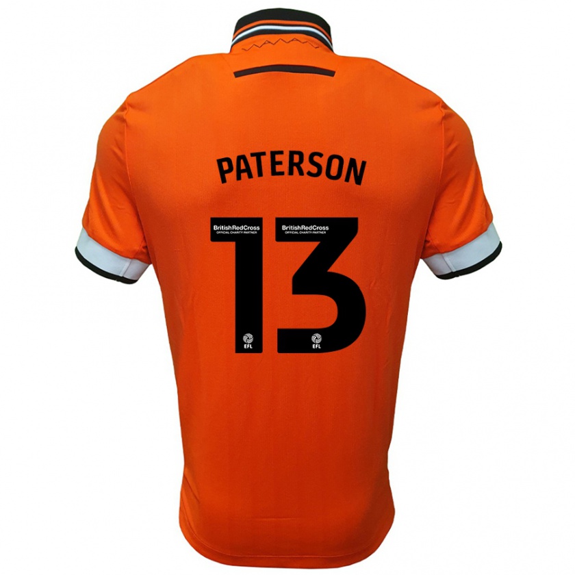 Kandiny Niño Camiseta Callum Paterson #13 Naranja Blanco 2ª Equipación 2024/25 La Camisa Chile