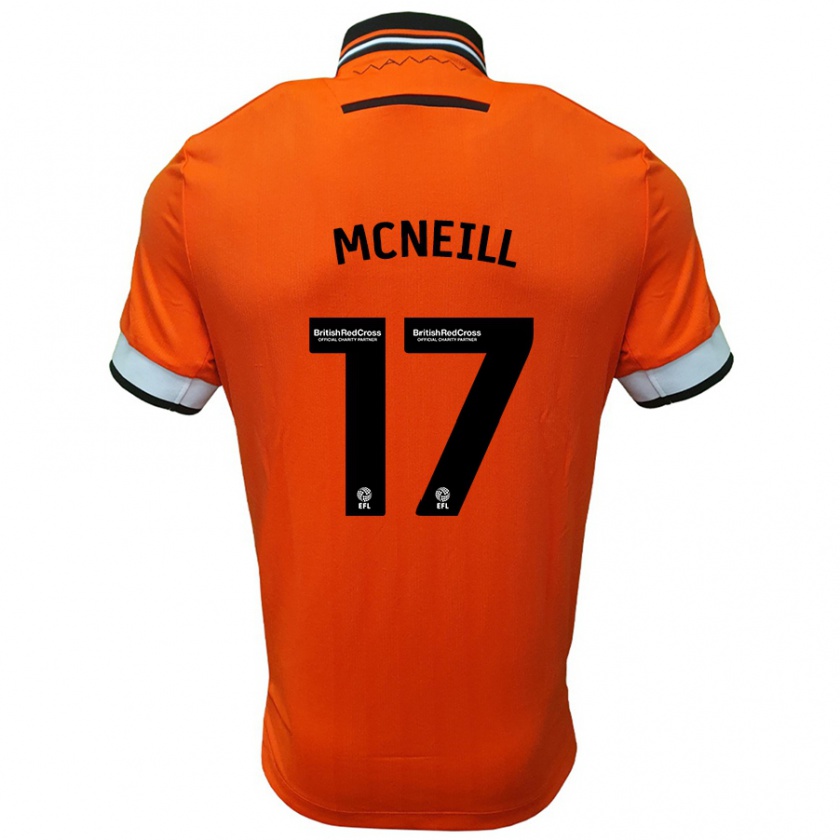 Kandiny Niño Camiseta Charlie Mcneill #17 Naranja Blanco 2ª Equipación 2024/25 La Camisa Chile