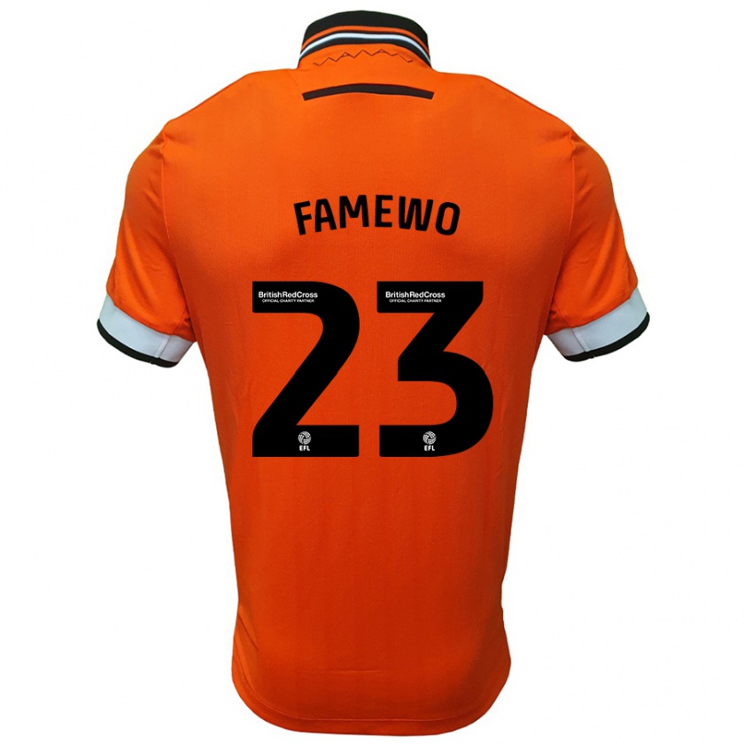 Kandiny Niño Camiseta Akin Famewo #23 Naranja Blanco 2ª Equipación 2024/25 La Camisa Chile