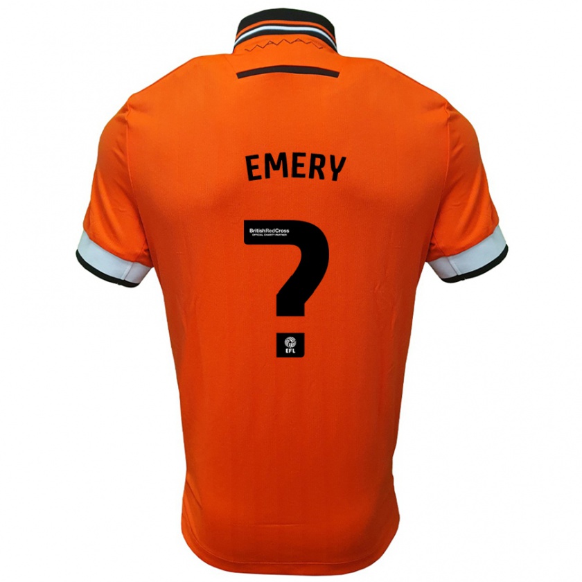 Kandiny Niño Camiseta Joe Emery #0 Naranja Blanco 2ª Equipación 2024/25 La Camisa Chile