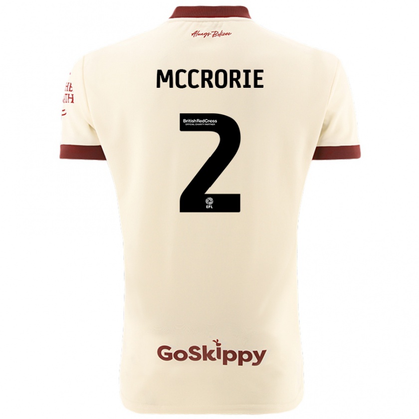 Kandiny Niño Camiseta Ross Mccrorie #2 Crema Blanco 2ª Equipación 2024/25 La Camisa Chile