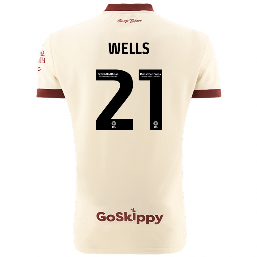 Kandiny Niño Camiseta Nahki Wells #21 Crema Blanco 2ª Equipación 2024/25 La Camisa Chile