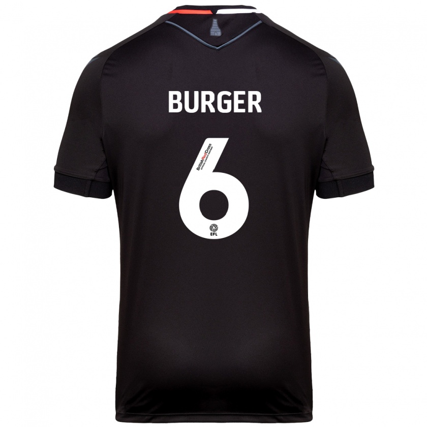 Kandiny Niño Camiseta Wouter Burger #6 Negro 2ª Equipación 2024/25 La Camisa Chile