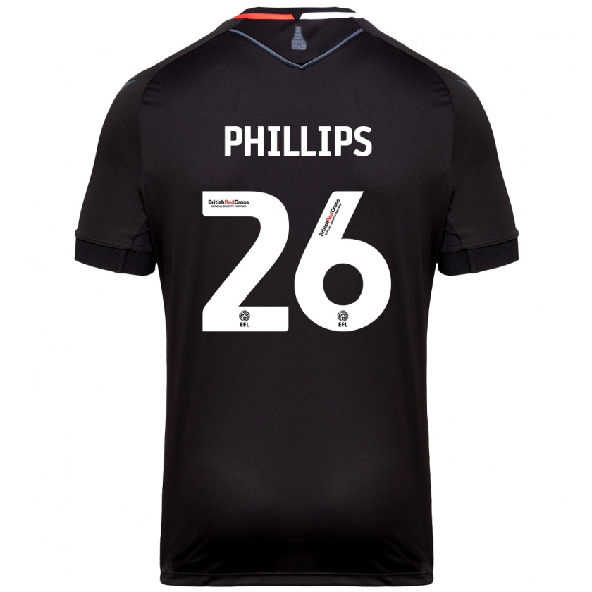 Kandiny Niño Camiseta Ashley Phillips #26 Negro 2ª Equipación 2024/25 La Camisa Chile