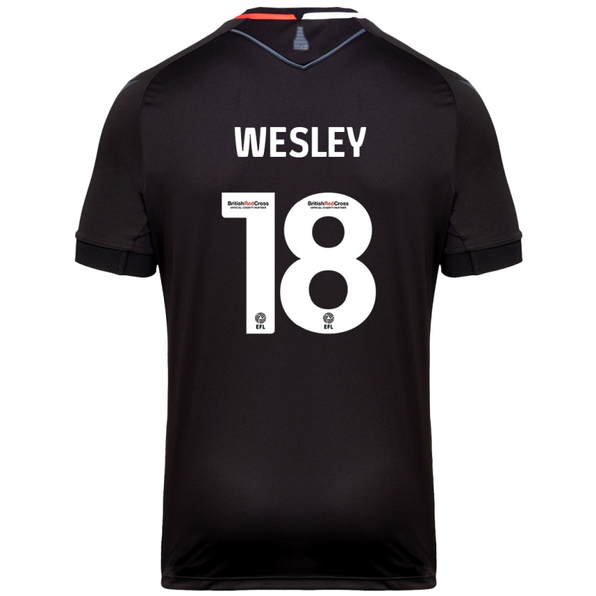 Kandiny Niño Camiseta Wesley Moraes #18 Negro 2ª Equipación 2024/25 La Camisa Chile