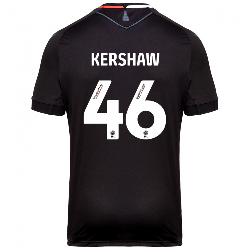 Kandiny Niño Camiseta Ben Kershaw #46 Negro 2ª Equipación 2024/25 La Camisa Chile