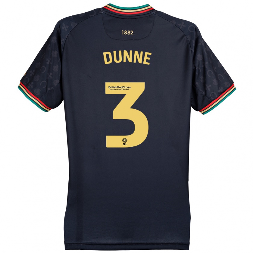 Kandiny Niño Camiseta Jimmy Dunne #3 Azul Marino Oscuro 2ª Equipación 2024/25 La Camisa Chile