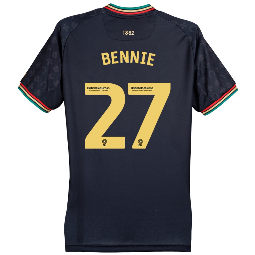 Kandiny Niño Camiseta Daniel Bennie #27 Azul Marino Oscuro 2ª Equipación 2024/25 La Camisa Chile