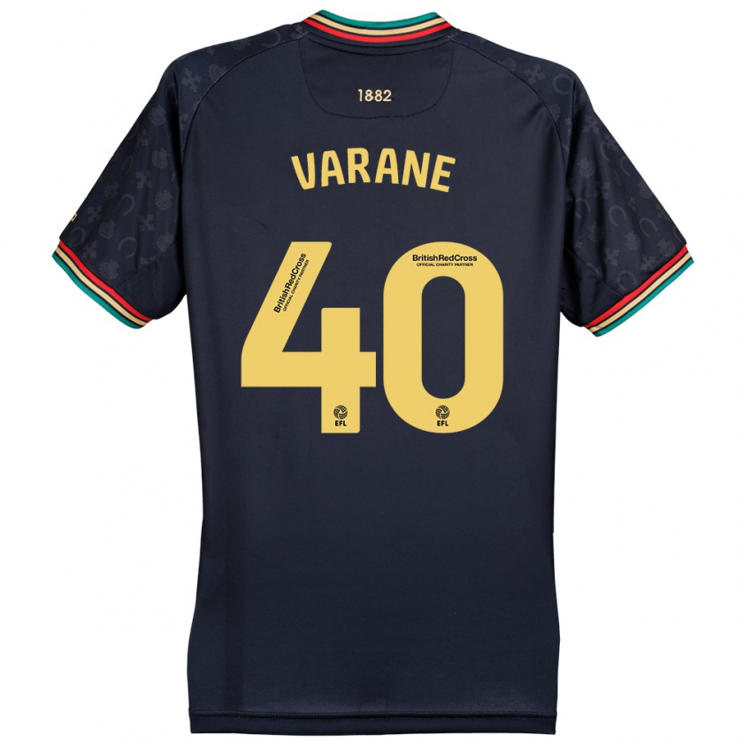 Kandiny Niño Camiseta Jonathan Varane #40 Azul Marino Oscuro 2ª Equipación 2024/25 La Camisa Chile