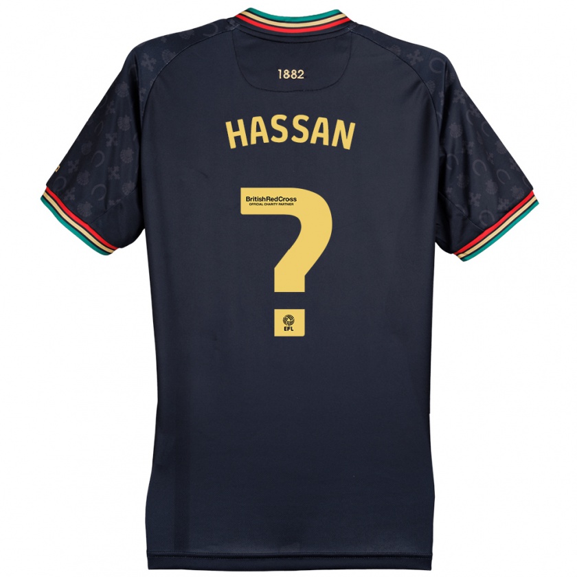 Kandiny Niño Camiseta Ridwan Hassan #0 Azul Marino Oscuro 2ª Equipación 2024/25 La Camisa Chile