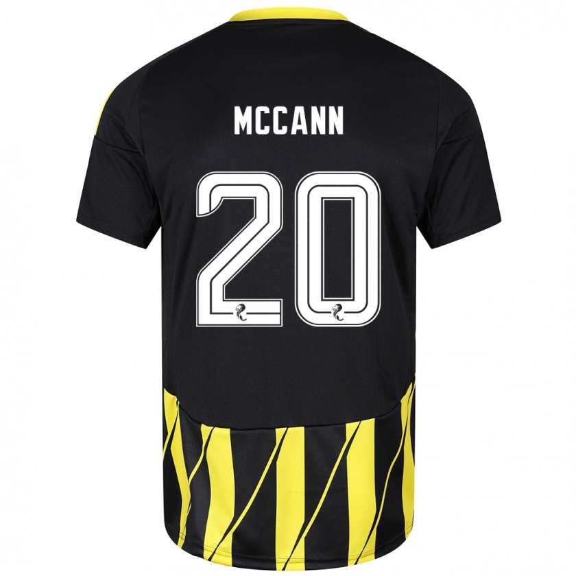 Kandiny Niño Camiseta Annalisa Mccann #20 Negro Amarillo 2ª Equipación 2024/25 La Camisa Chile