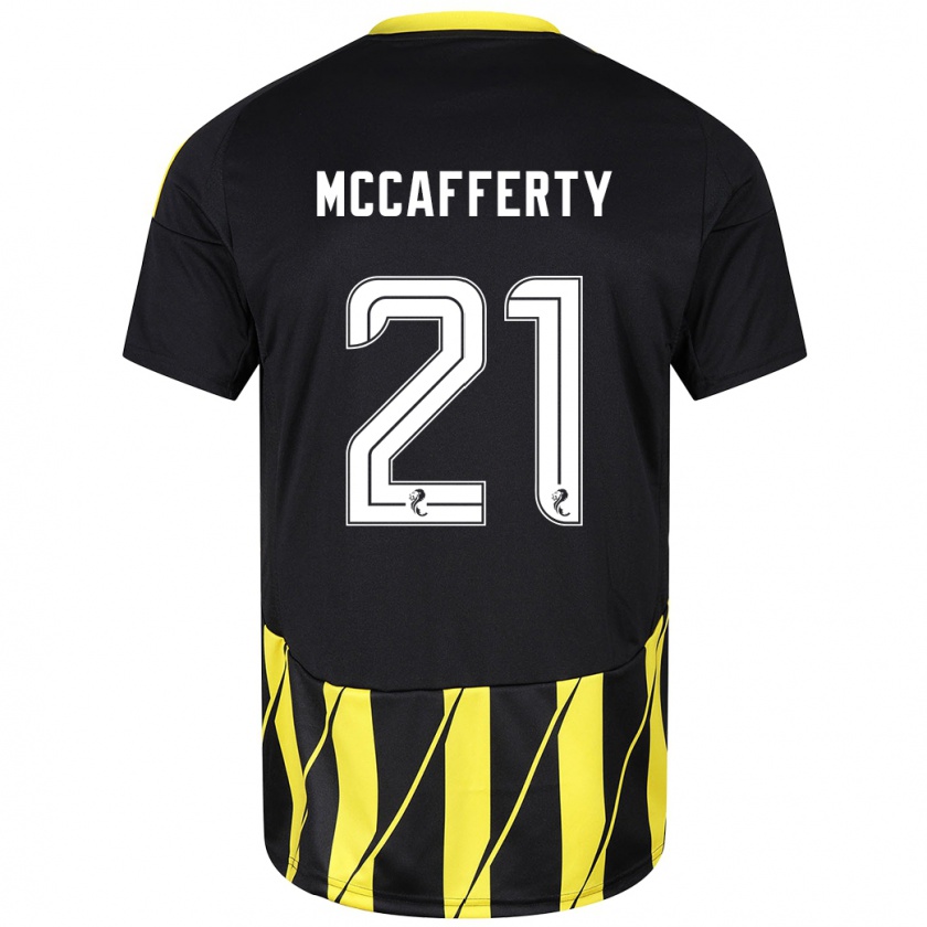 Kandiny Niño Camiseta Eirinn Mccafferty #21 Negro Amarillo 2ª Equipación 2024/25 La Camisa Chile