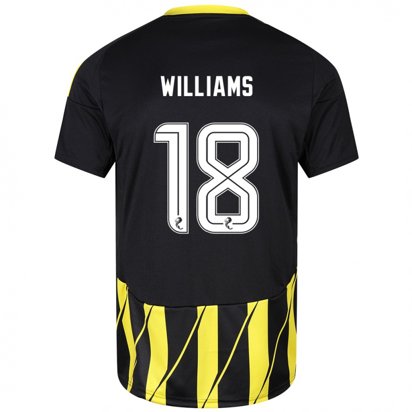 Kandiny Niño Camiseta Rhys Williams #18 Negro Amarillo 2ª Equipación 2024/25 La Camisa Chile