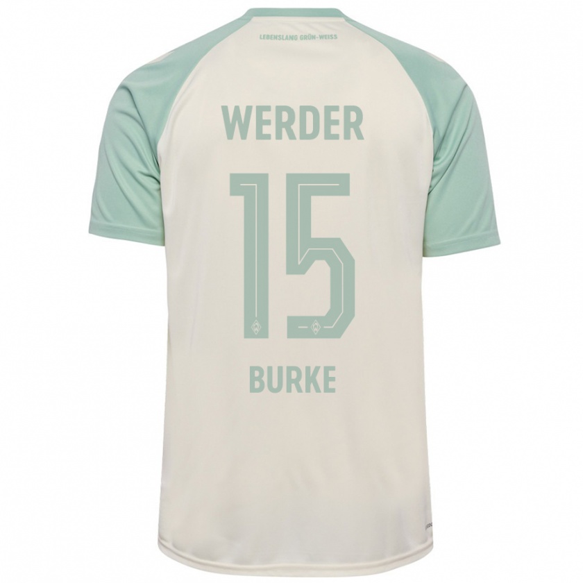 Kandiny Niño Camiseta Oliver Burke #15 Blanquecino Verde Claro 2ª Equipación 2024/25 La Camisa Chile