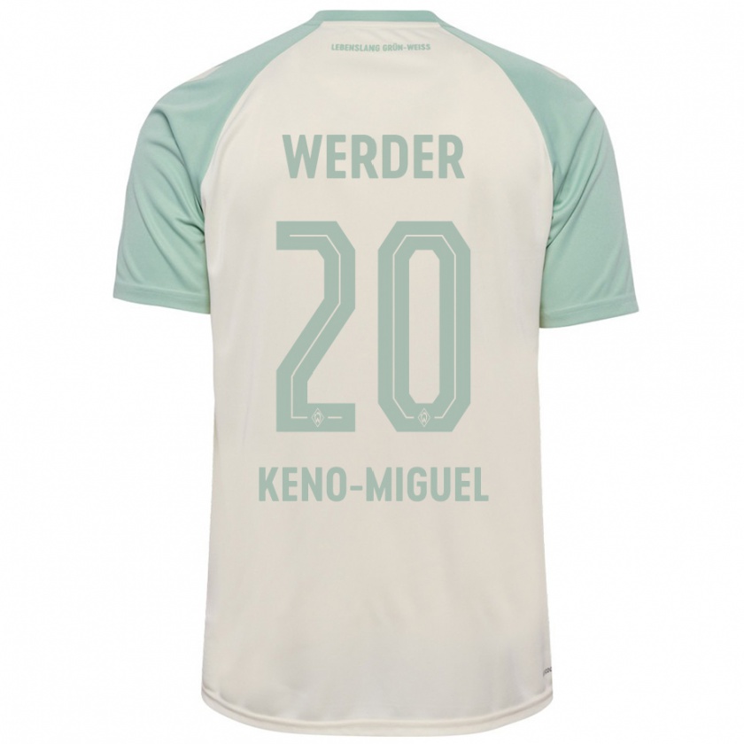 Kandiny Niño Camiseta Keno-Miguel Meyer #20 Blanquecino Verde Claro 2ª Equipación 2024/25 La Camisa Chile