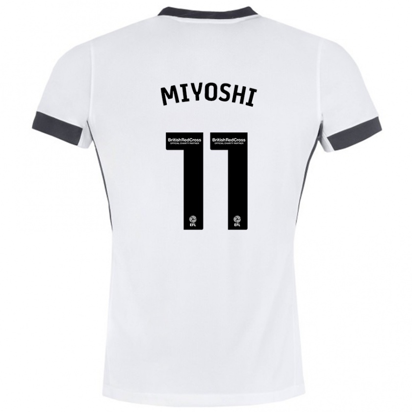 Kandiny Niño Camiseta Koji Miyoshi #11 Blanco Negro 2ª Equipación 2024/25 La Camisa Chile