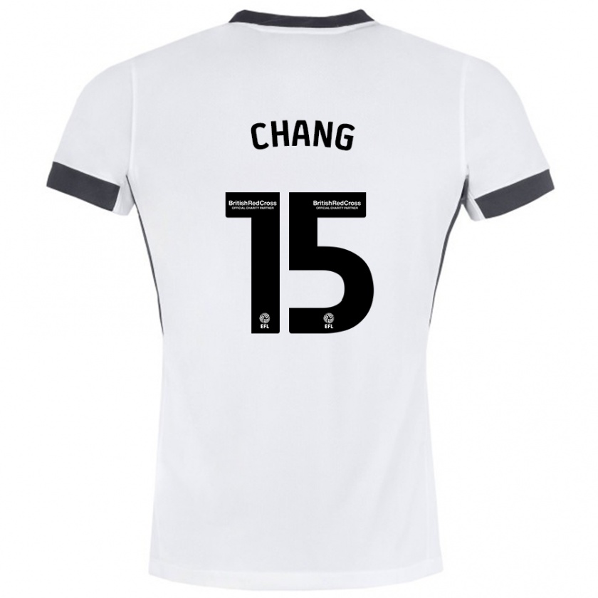 Kandiny Niño Camiseta Alfie Chang #15 Blanco Negro 2ª Equipación 2024/25 La Camisa Chile